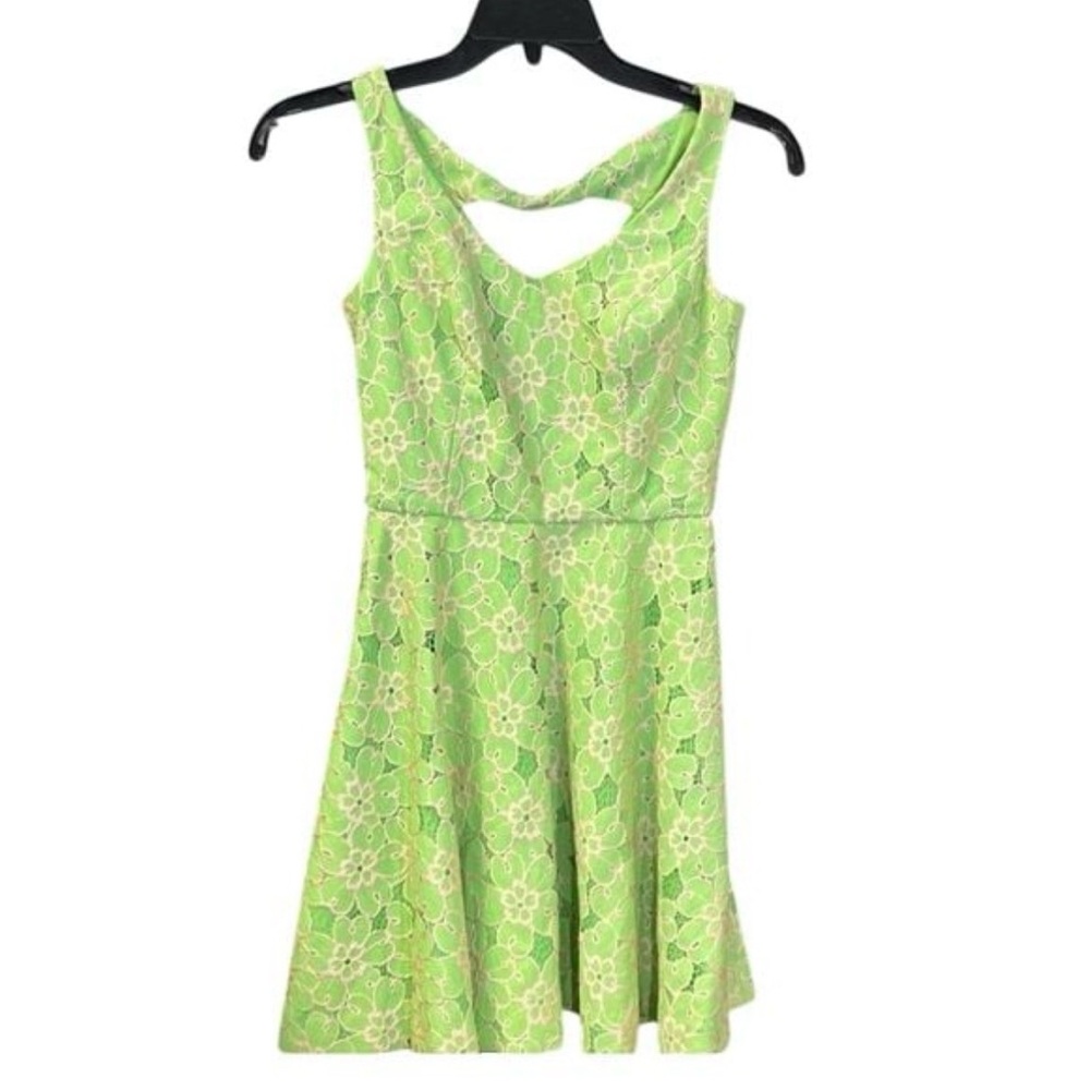 Lilly Pulitzer dress Freja Pique Lace New Green dress floral new women Size 0